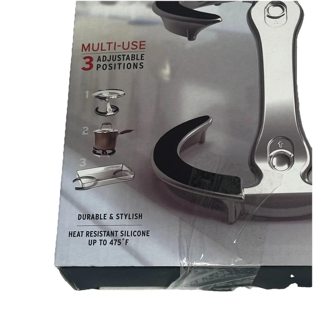 Trivae Multi-Use Lid Holder‎ Trivet and Display Stand Blue Silver Heat Resistant